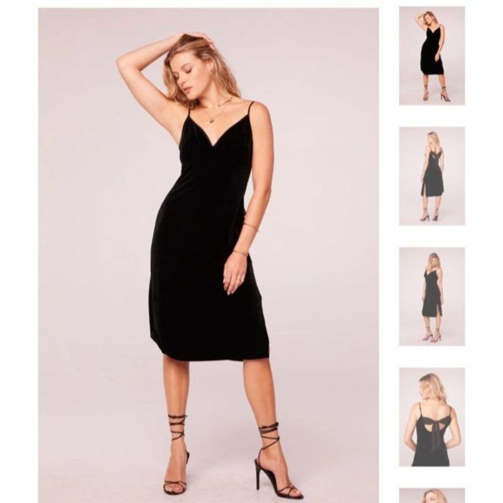 Band of the Free XS Girl Crush Black Velvet Midi Dress